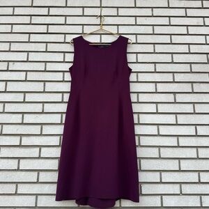 Lanvin Plum Purple Sleeveless Shift Dress Hiver 2015 Knee Length Size 44 / 12
